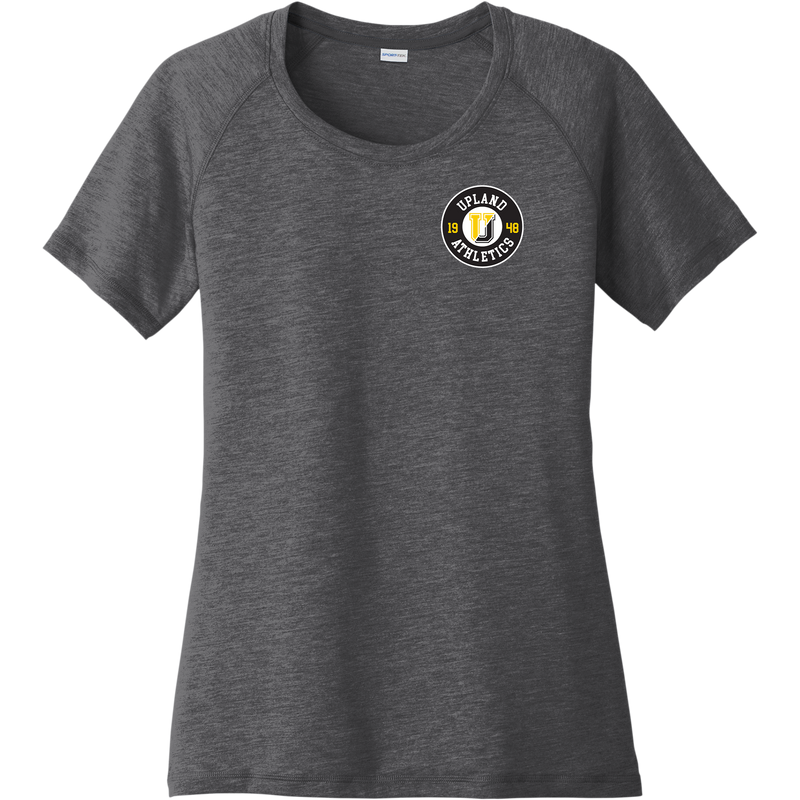 Upland Country Day School Ladies PosiCharge Tri-Blend Wicking Scoop Neck Raglan Tee