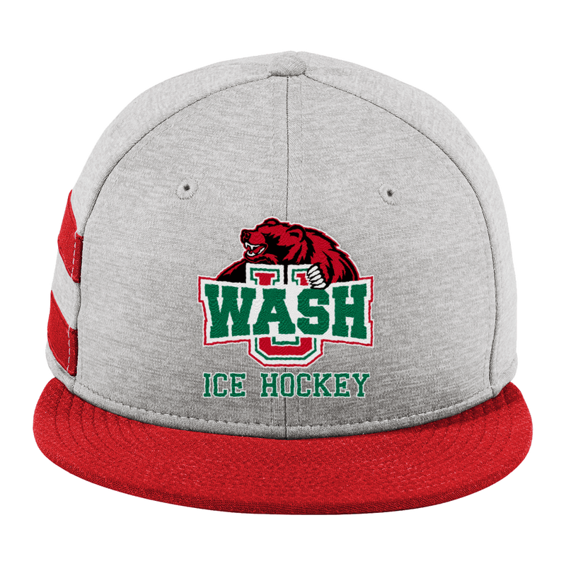 Wash U New Era Shadow Heather Striped Flat Bill Snapback Cap