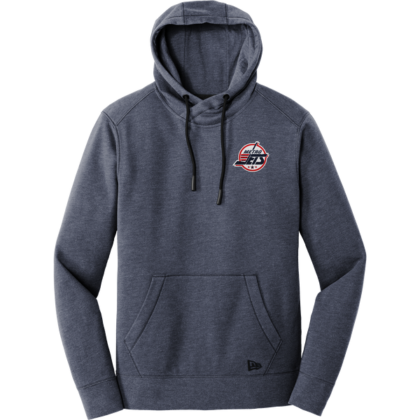 Metro Jets New Era Tri-Blend Fleece Pullover Hoodie